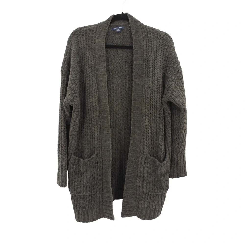 American Eagle Cardigan Sweater Womens XS / S Gray Open‎ Casual Comfy Cozy Soft - Picture 5 of 10